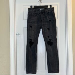 Hidden Distressed High Rise Black Cropped Jeans Size 25